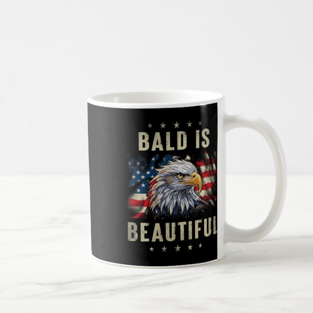 Bald Is Beautiful 4th Of July Independence Day Eag Coffee Mug (Right)