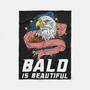 Bald Is Beautiful 4th Of July Patriotic Eagle Usa  Fleece Blanket