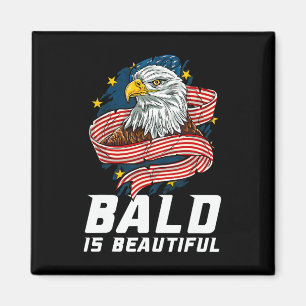 Bald Is Beautiful 4th Of July Patriotic Eagle Usa Magnet