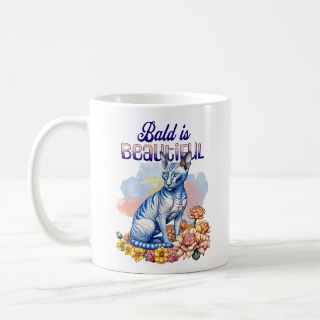 Bald is Beautiful | Hairless Cat Coffee Mug (Left)