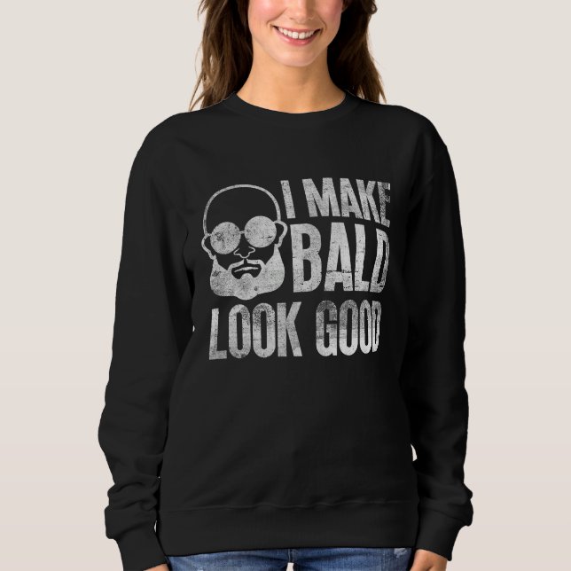 Bald Men Hair Loss Balding Dad Baldness Sweatshirt (Front)