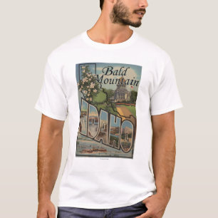 Bald Mountain, Idaho - Large Letter Scenes T-Shirt