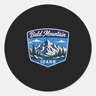 Bald mountain idaho mountain hiking outdoor classic round sticker
