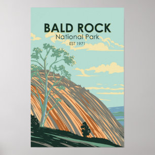 Bald Rock National Park Australia Vintage Poster