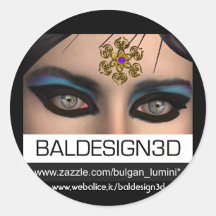 Baldesign3d Classic Round Sticker