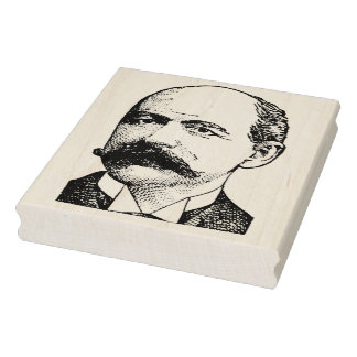 Balding Man with Moustache Vintage Portrait Stamp