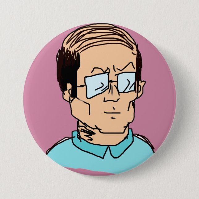 baldness 7.5 cm round badge (Front)