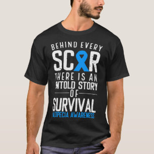 Baldness Hair Loss Blue Ribbon Alopecia Areata Awa T-Shirt