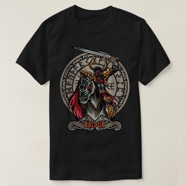 Baldur Norse Mythology Valhalla Viking Nordic God T-Shirt (Design Front)