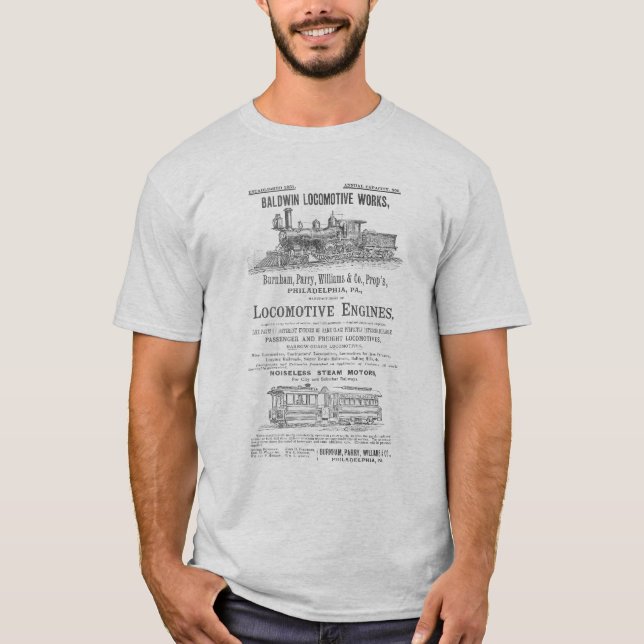 Baldwin Locomotive Works Railway Locomotives T-Shirt (Front)