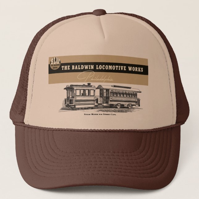 Baldwin Locomotive Works Steam Street Cars  Trucker Hat (Front)