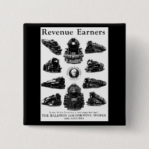 Baldwin Locomotives,Revenue Earners 15 Cm Square Badge