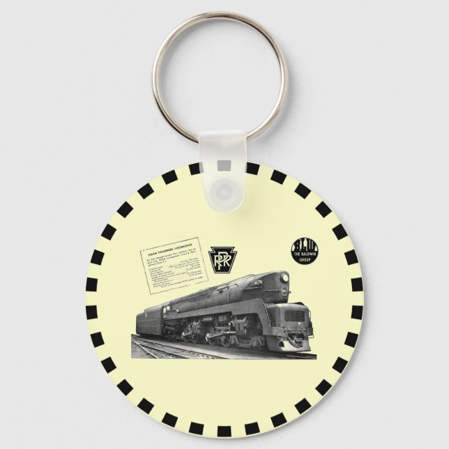 Baldwin-Pennsylvania Railroad T-1 Steam Locomotive Key Ring (Front)