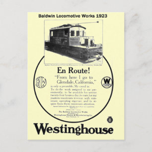 Baldwin-Westinghouse Locomotive 1923 Postcard