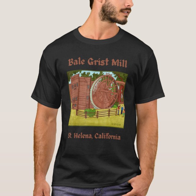 Bale Grist Mill St Helena California Napa Valley H T-Shirt (Front)
