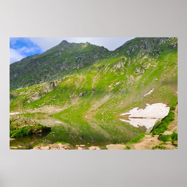 Balea Lake Mountain Slope – Romania Alpine Print (Front)