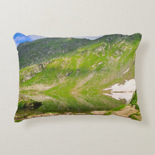 Balea Lake Mountain Slope – Romania Alpine Print Decorative Cushion
