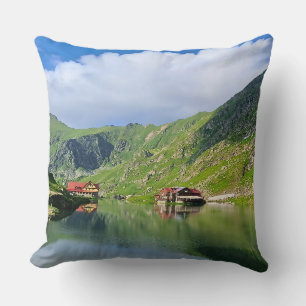 Balea Lake Reflection – Carpathian Alpine Print Cushion