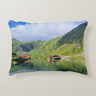 Balea Lake Reflection – Carpathian Alpine Print Decorative Cushion