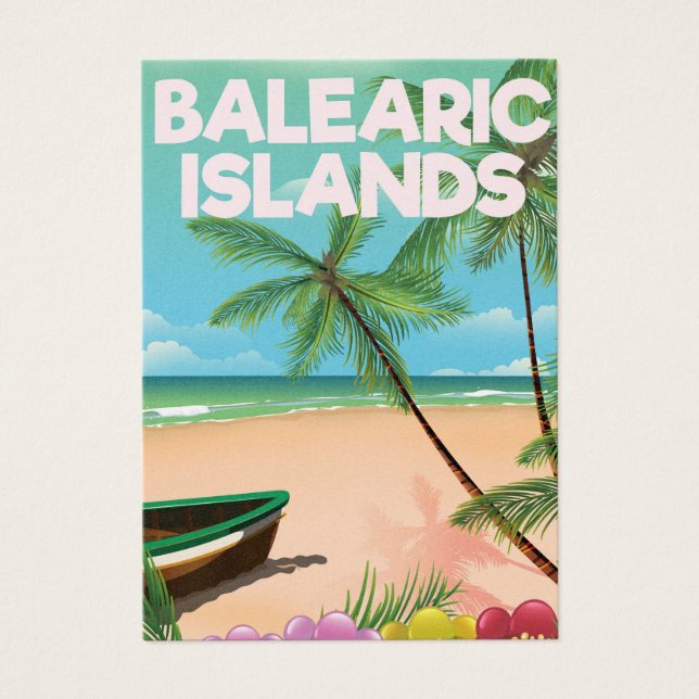 Balearic Islands beach travel poster (Front)
