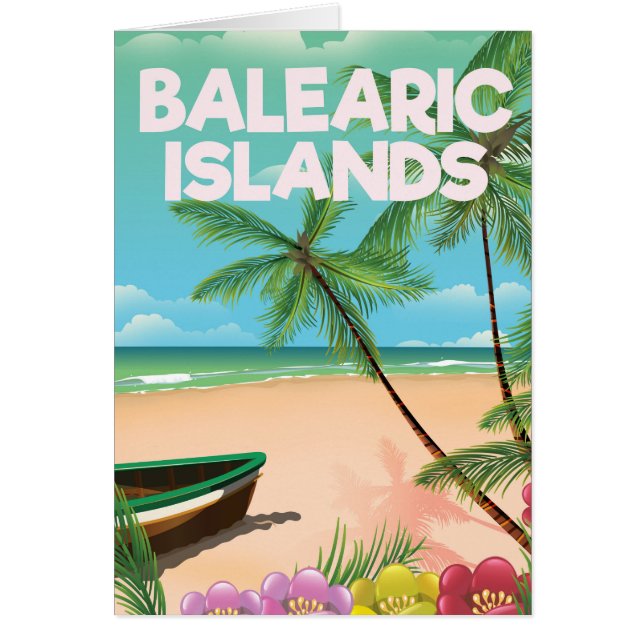 Balearic Islands beach travel poster (Front)