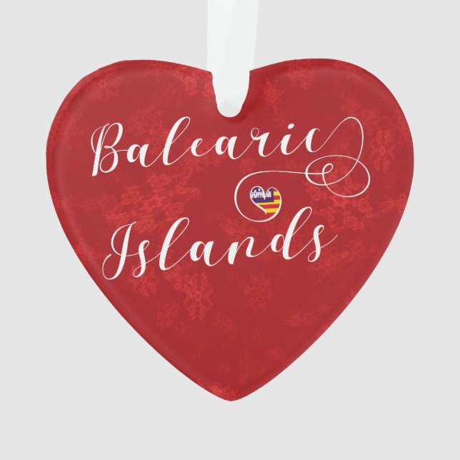 Balearic Islands Flag Heart, The Balearics Ornament (Back)