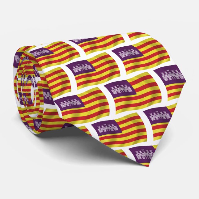 Balearic Islands Flag Tie (Rolled)