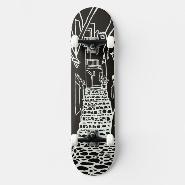 Balearic Islands Line Art Skate Deck (Front)