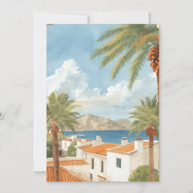 Balearic Islands Vintage French Travel Holiday Card (Front)