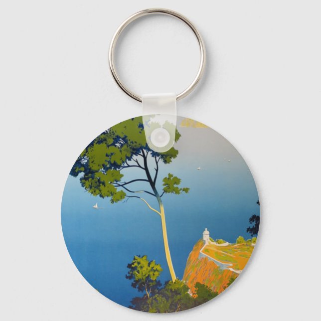 Balearic Islands Vintage French Travel Key Ring (Front)