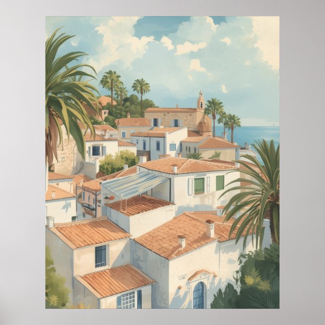 Balearic Islands Vintage French Travel Poster (Front)