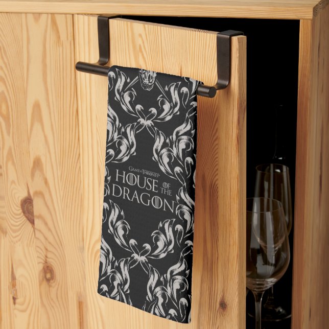 Balerion Skull Pattern Tea Towel (Thirds Fold)