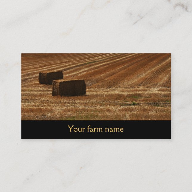 bales of hay - hay for sale - farm business card (Front)