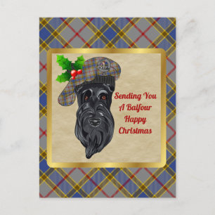 Balfour Clan Badge & Tartan Christmas Postcard