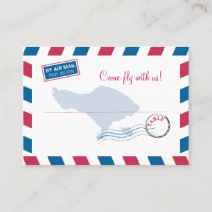 Bali Air Mail Escort/Seating Card Wedding