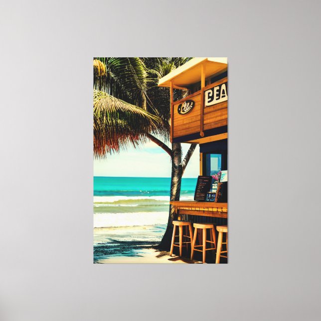 Bali Beach Cafe Bar Canvas Print (Front)