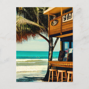 Bali Beach Cafe Bar Postcard