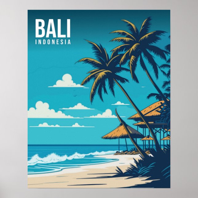 Bali Beach Illustration Poster (Front)