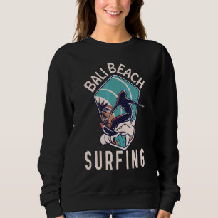 Bali Beach Surfer Retro Surfing Girl Travel Sweatshirt