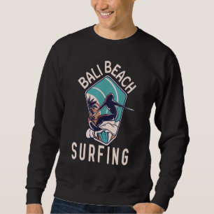 Bali Beach Surfer Retro Surfing Girl Travel Sweatshirt