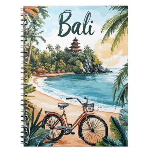 Bali Beach with Bicycle - Tropical Travel Notebook