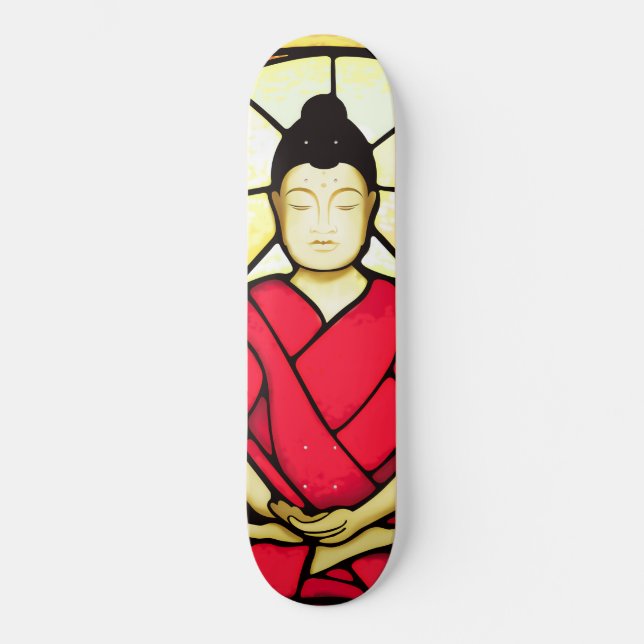 Bali buddha stain glass window skateboard (Front)
