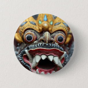 Bali Hindu mask 6 Cm Round Badge