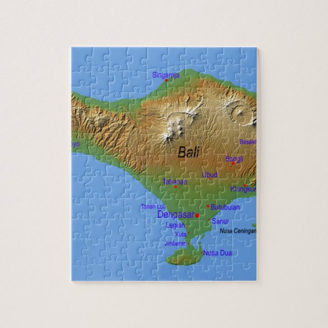 Bali Holliday Map Jigsaw Puzzle (Vertical)