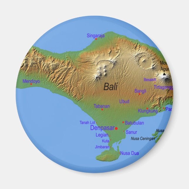 Bali Holliday Map Magnet (Front)