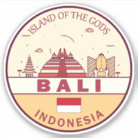 Bali Indonesia City Skyline Emblem