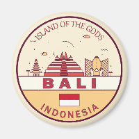 Bali Indonesia City Skyline Emblem