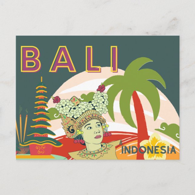Bali Indonesia Holiday Postcard (Front)