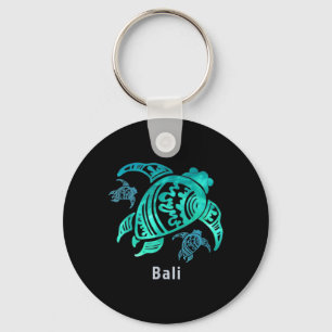 Bali Indonesia Sea Blue Tribal Turtle Key Ring