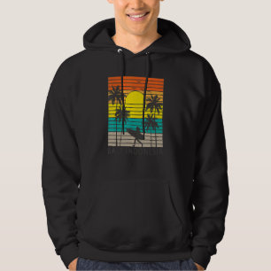 Bali Indonesia Surfer Surfing Girl Palm Tree Vacat Hoodie